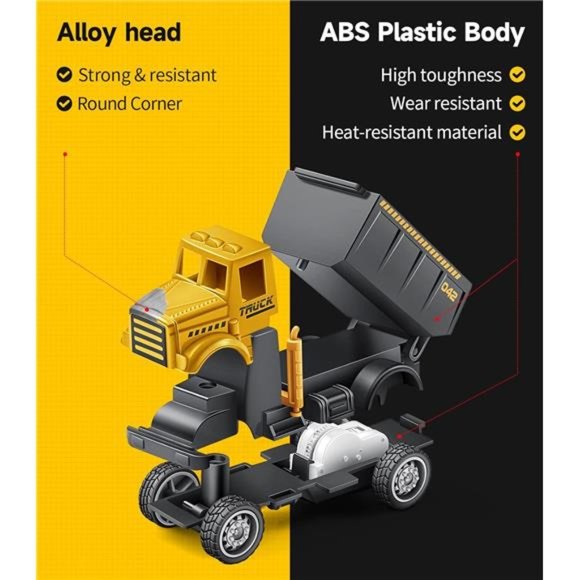 Alloy Small Construction Cars Vehicles, Die Cast Mini Construction Truck Toys - Picture 4 of 5